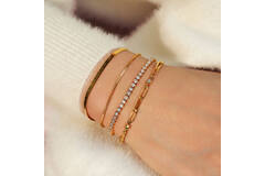  Reimaginer - Armbänder mit Stein - Silber / 14kt GP - Zirkonia - 19cm